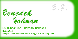 benedek hohman business card